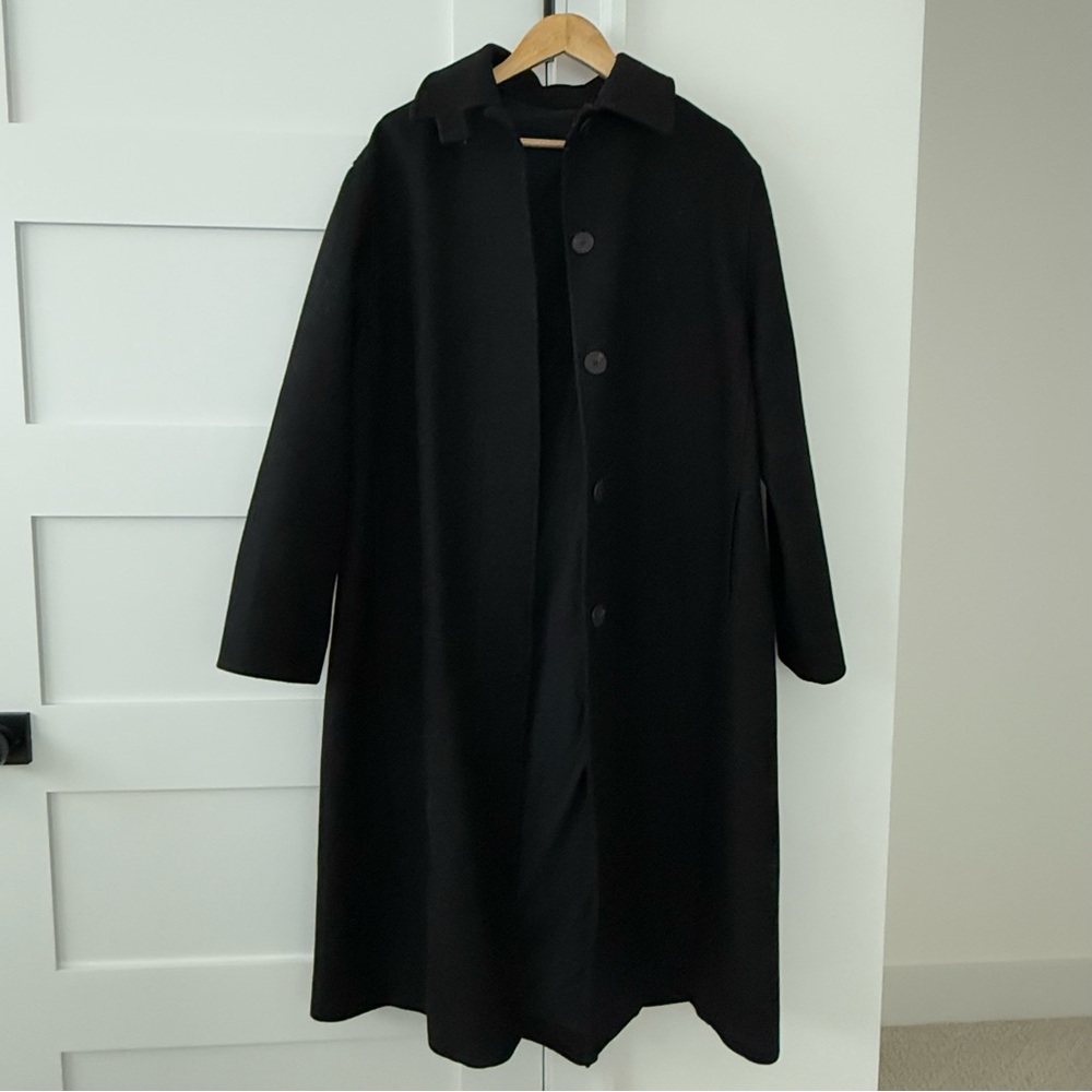 Studio Nicholson Renee Coat in Black Melton Wool